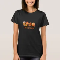 Tis The Season Leopard Football Halloween Fall T-Shirt