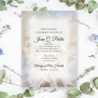 White Carnation Celebration of Life Memorial Invitation