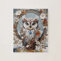 Snowy Melody: The Boho Owl Jigsaw Puzzle