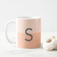 2 Tone Coral Monogram Customized Alphabet Coffee Mug