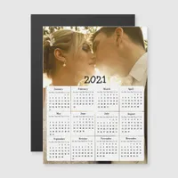 Custom Color Add  Photo to 2021 Mini Calendar Magnetic Invitation