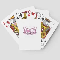 Halloween Skull Heart Hands Skeleton Beanie Poker Cards