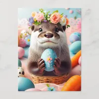 Adorable Easter Otter Postcard