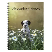 Cute Dalmatian Puppy in Daisies Notebook