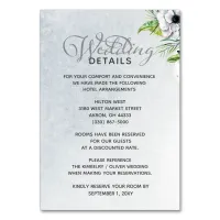 Rustic Watercolor Dusty Blue Nature Floral Wedding Table Number