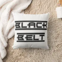 Martial Arts Bold Black Belt Throw Pillow