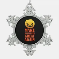 Trumpkin Make Halloween Great Again – MAGA Pumpkin Snowflake Pewter Christmas Ornament