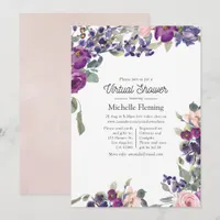 Violet, Plum and Blush Virtual Baby Shower Invitation