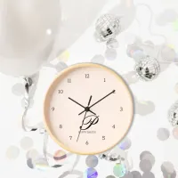 Monogrammed Blush Pink Wall Clock