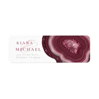 Agate Geode Glitter Wedding Burgundy ID647 Label