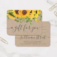 Sunflower Kraft Small Business Gift Certificate