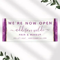 Purple And Gold Watercolor Business Banner