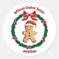 Cute Official Cookie Tester Christmas Classic Round Sticker