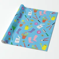 Garden Tool and Equipment Cartoon Wrapping Paper