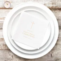 Minimalist Cross First Holy Communion Foil Napkins