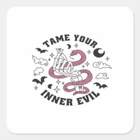 Skeleton Hand Making Heart Minimal Design Square Sticker