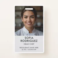 Black Professional Logo Restaurant Staff Photo ID Badge