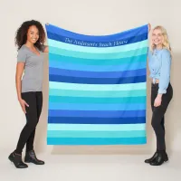 Summer Fresh Ocean Shades Striped Fleece Blanket