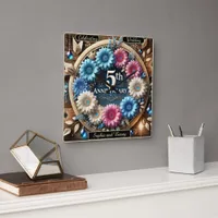 Unity Blooms: Anniversary Celebration in Style Square Wall Clock