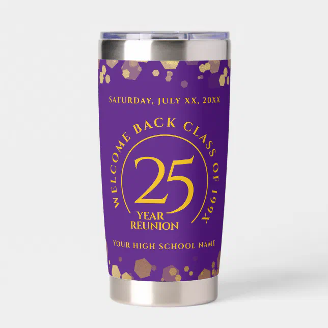 Purple & Gold School College Class Reunion Insulated Tumbler