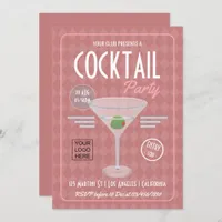 Vintage Retro Corporate Cocktail Party Invitation