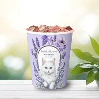 Elegant Lavender and Cat Birthday Paper Cups