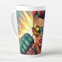 LGBT Lesbian Mohawk Uppercut Pop Art Latte Mug