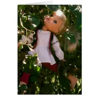 Halloween Broken Doll in the Garden Cards