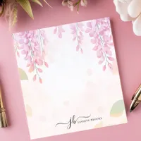 Soft Wisteria Watercolor Floral Personalized Notepad