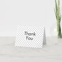 Black on White Polka Dots Thank You Card