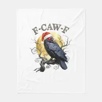 Funny Crow F-Caw-F Bird Gothic Christmas Santa Hat Fleece Blanket