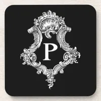 P Monogram Initial Coaster