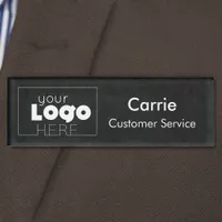 Worn Black Leather Custom Logo Employee Name Tag