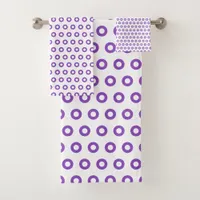 Purple Polka Ohs Bath Towel Set