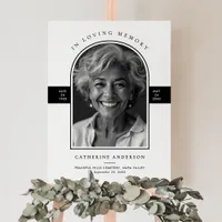 Modern Minimalist Photo Funeral/Memorial Service Foam Board