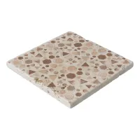 Hexagon & Triangle Pink & Brown on White Pattern  Trivet