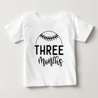 Three Months Baseball Baby Milestone - Baby T-Shirt