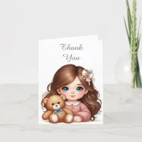 Cute Little Girl Thank You Note Card