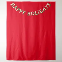 Christmas Photobooth Backdrop Happy Holidays Red