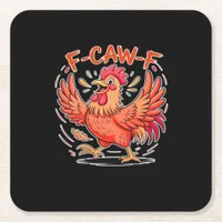F-Caw-F Attitude Classic Retro Style Square Paper Coaster