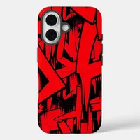 Red and black scattered iPhone 16 case
