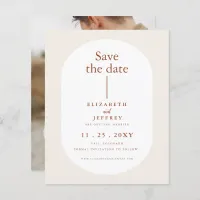 Budget Boho Terracotta Save The Date Announcement