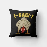 F-Caw-F Humor Gothic Crow Funny Aesthetic Style Throw Pillow