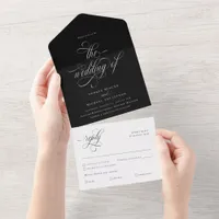 Elegant Calligraphy Script Wedding All In One Invitation