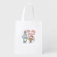 Tis The Season Retro Milk And Cookie Christmas Grocery Bag