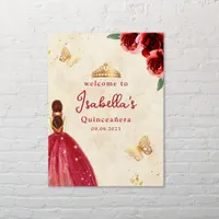 Vintage Quinceañera Floral Welcome Sign