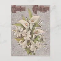 Vintage Easter Lilies Holiday Postcard