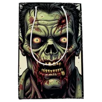 Spooky Zombie and Spiderwebs Halloween Medium Gift Bag