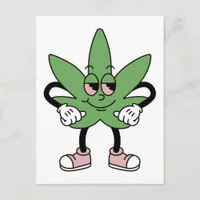 Cartoon Green Leaf Postcard