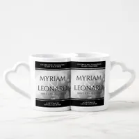 Elegant 70th Platinum Wedding Anniversary Coffee Mug Set